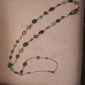 Gorgeous glass bead and pearl neckace